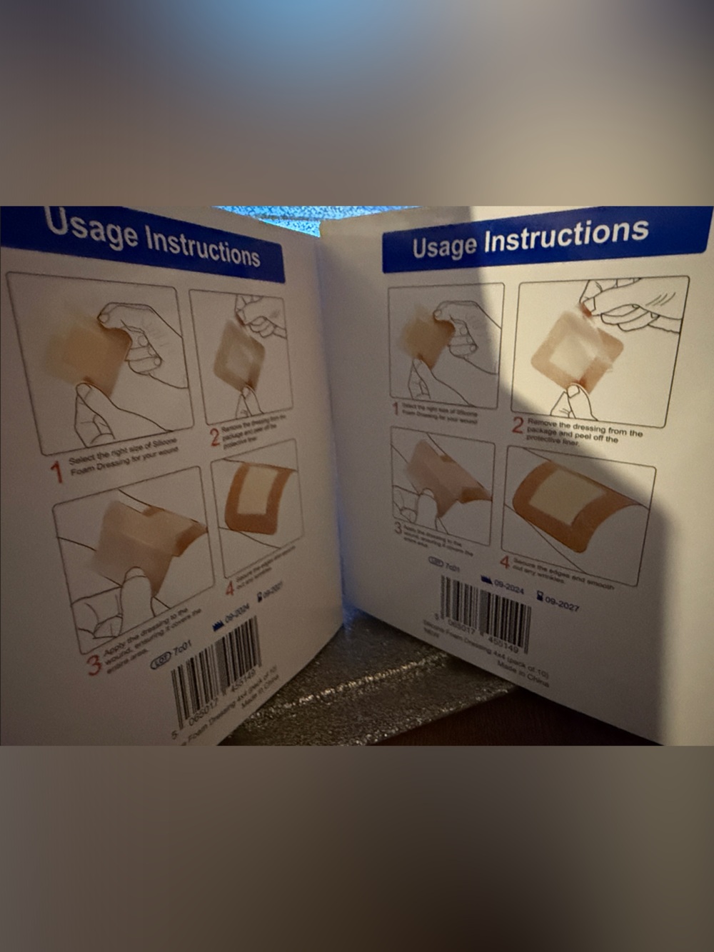 2 boxes of Silicone Foam Dressings 4" x 4" - Beige (Pack of 10) - Picture 2 of 6